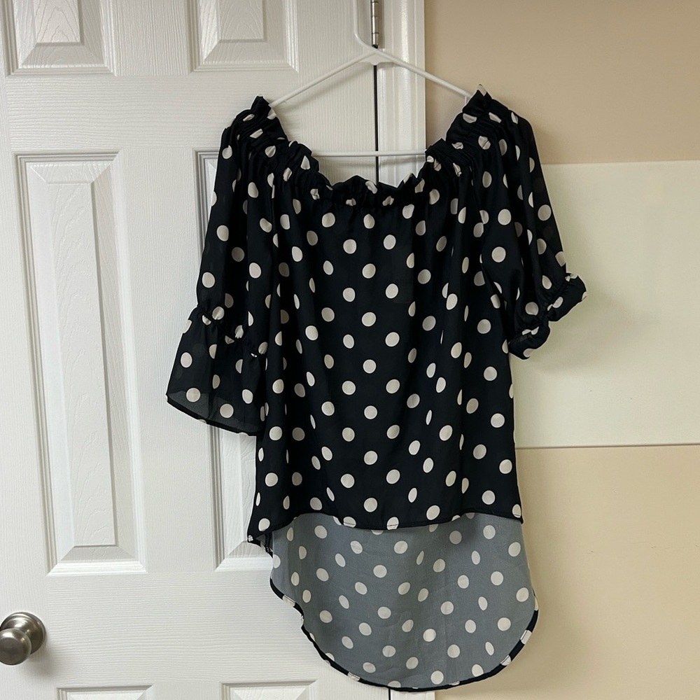 NWT Sweet Pea for NY & Co Polka Dot Blouse